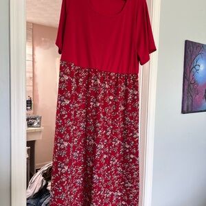 Floral Red Dress